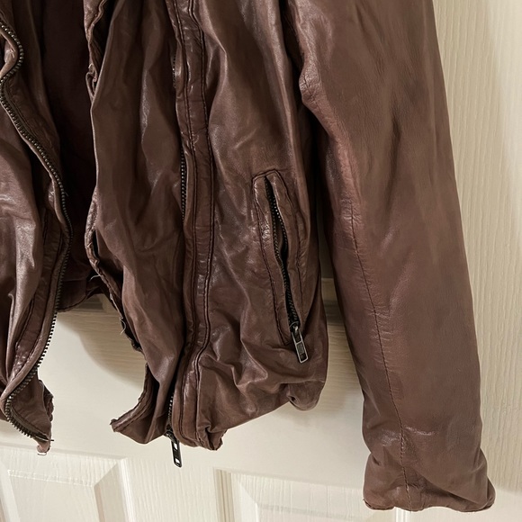 Muubaa 🤎 lambskin leather biker jacket, size: 8 - Picture 12 of 15